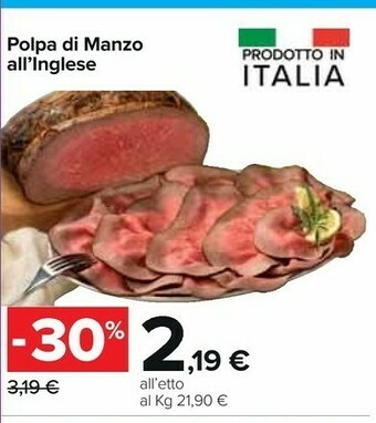 Carrefour Polpa Di Manzo All'inglese offerta