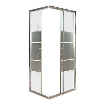 Leroy Merlin Box doccia rettangolare 2 ante fisse + 2 ante scorrevoli holay 90 x 70 cm, h 190 cm in vetro, spessore 8 mm serigrafato croma offerta