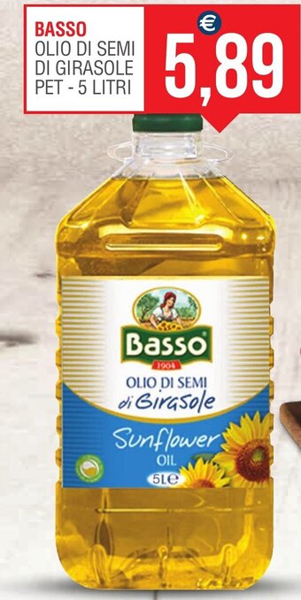BASSO OLIO DI SEMI DI GIRASOLE PET -5 LITRI