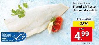 Lidl Gastronomia di Mare Tranci di filetto di baccala salati 400 g confezione offerta