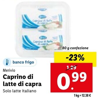 Lidl Caprino di latte di capra Solo latte italiano offerta