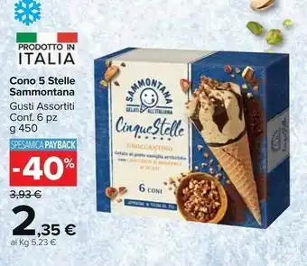 Carrefour Market Sammontana Cono Al Cioccolato E Al Latte Fondente 5 Stelle 450 G(ml) offerta