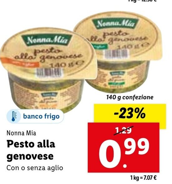 Nonna Mia Pesto alla genovese Con o senza aglio offerta di Lidl