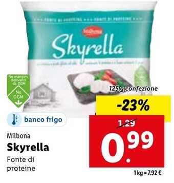 Lidl Milbona Skyrella Fonte di proteine 125 g confezione offerta