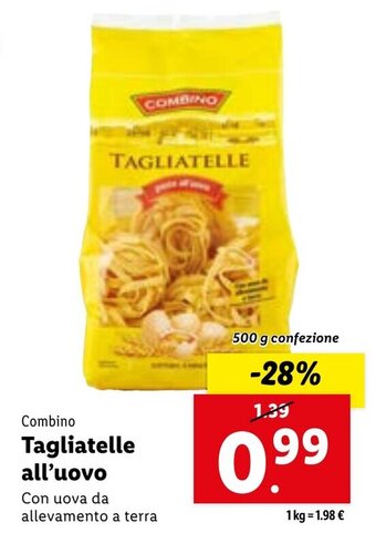Lidl Combino Tagliatelle all'uovo 500 g confezione offerta