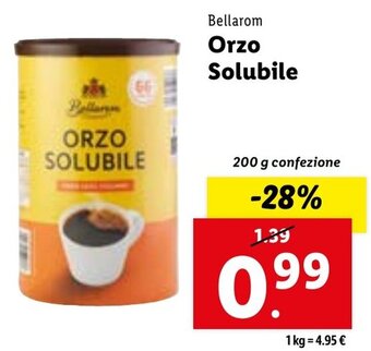 Lidl Bellarom Orzo Solubile 200 g confezione offerta