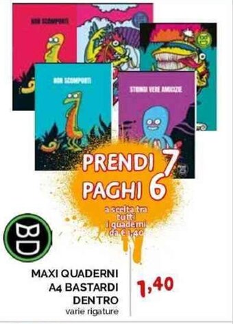 Orizzonte MAXI QUADERNI A4 BASTARDI DENTRO offerta