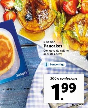 Lidl Mcennedy Pancakes Con uova da galline allevate a terra 300 g confezione offerta