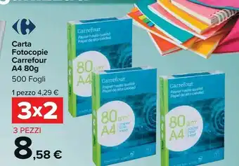 Carrefour Market Carrefour Carta Fotocopie A4 500 Fogli offerta