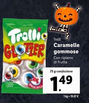 Lidl Trolli Caramelle gommose Con ripieno di frutta 75 g confezione offerta