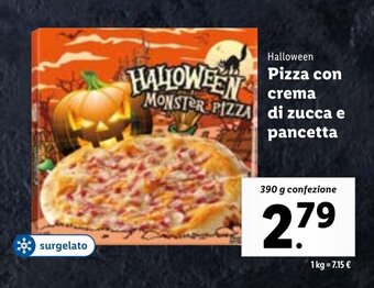 Lidl Halloween Pizza con crema 390 g confezione offerta