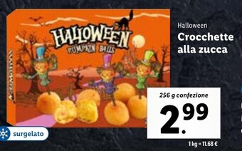 Lidl Halloween Crocchette alla zucca 256 g confezione offerta