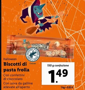 Lidl Halloween Biscotti di pasta frolla 150 g confezione offerta