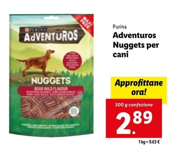 Lidl Purina Adventuros Nuggets per cani 300 g confezione offerta