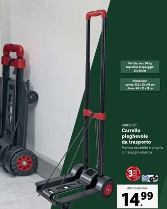 Lidl PARKSIDEⓇ Carrello pieghevole da trasporto offerta
