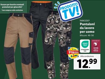 Lidl PARKSIDEⓇ Pantaloni da lavoro per uomo Misure: 46-56 offerta