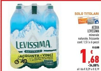 Conad Levissima Acqua Naturale 1500 G(ml) offerta