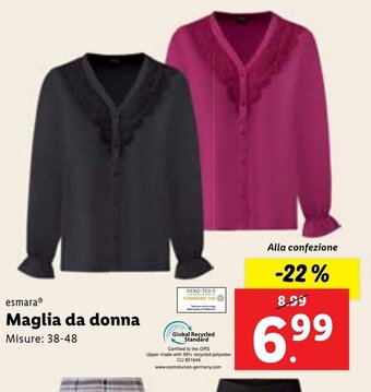 Lidl esmara® Maglia da donna Misure: 38-48 offerta