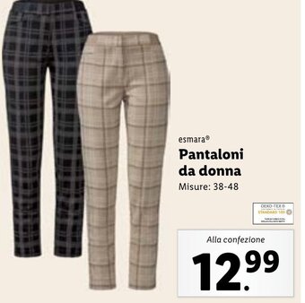 Lidl esmara® Pantaloni da donna Misure: 38-48 offerta