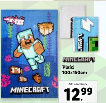 Lidl MINECRAFT Plaid 100x150cm offerta