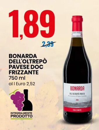 Eurospin BONARDA DELL'OLTREPÒ PAVESE DOC FRIZZANTE 750 ml offerta