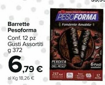 Carrefour Market Pesoforma Barrette Cereali E Cioccolato 372 G(ml) offerta