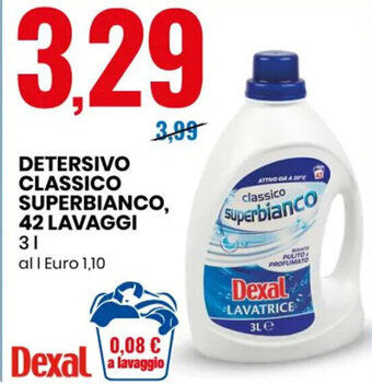 Eurospin DETERSIVO CLASSICO SUPERBIANCO, 42 LAVAGGI 3 l offerta