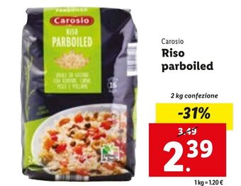 Lidl Carosio Riso parboiled 2 kg confezione offerta