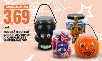 Eurospin ZUCCA/TESCHIO/ BARATTOLO RIPIENI DI CARAMELLE E MARSHMALLOW offerta