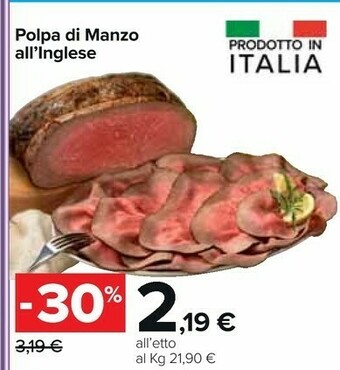 Carrefour Market Polpa Di Manzo All'Inlgese offerta