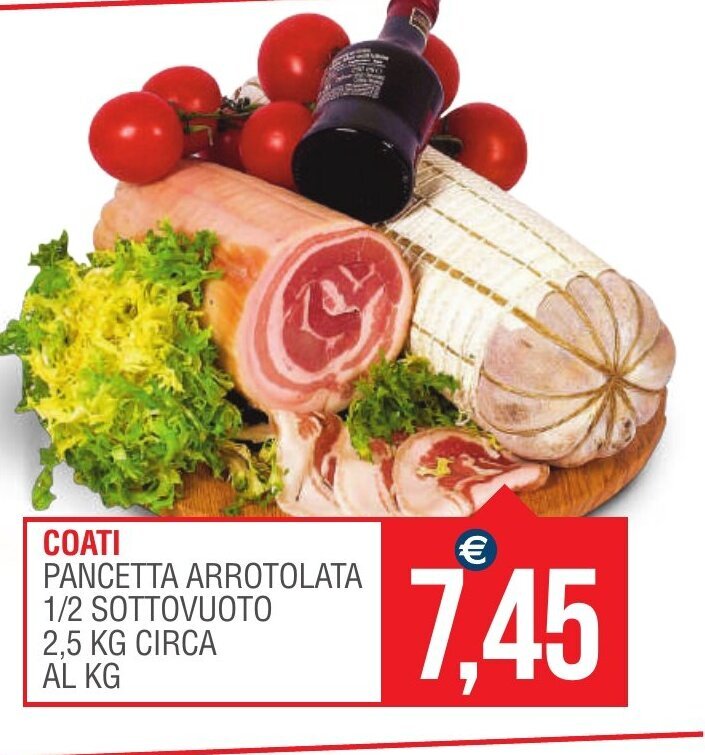 COATI PANCETTA ARROTOLATA 1/2 SOTTOVUOTO 2,5 KG CIRCA AL KG offerta di