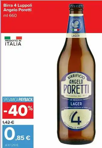 Carrefour Market Angelo poretti 4 Luppoli 660 G(ml) offerta