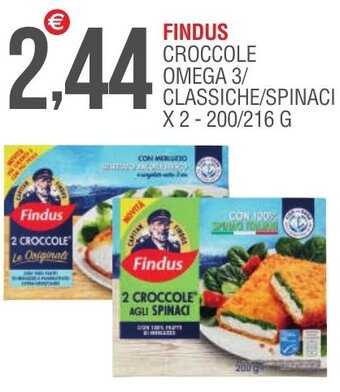 Caramico FINDUS CROCCOLE OMEGA 3/ CLASSICHE/SPINACI X2-200/216 G offerta