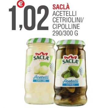 SACLÀ ACETELLI CETRIOLINI/ CIPOLLINE 290/300 G