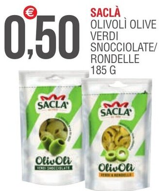 SACLÀ OLIVOLI OLIVE VERDI SNOCCIOLATE/ RONDELLE 185 G