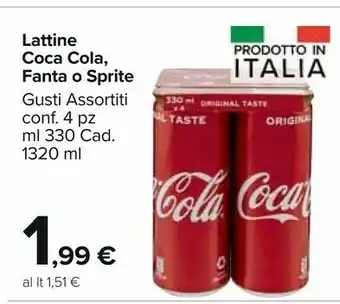 Carrefour Market Coca Cola Lattine offerta