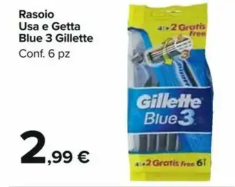 Carrefour Market Gillette Blue3 Simple Blu Rasoio Da Uomo offerta