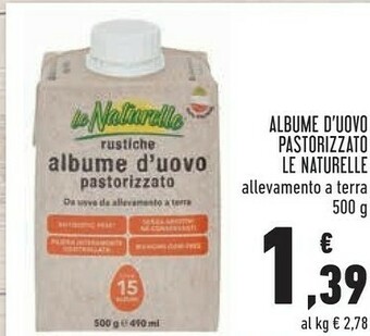 Le Naturelle Albume D'Uovo Pastorizzato
