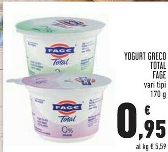 Conad Fage Yogurt Greco Total Bianco 0% Grassi 170 G offerta