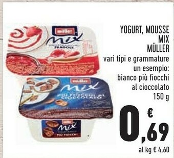 Conad Muller Mix Yogurt Bianco Più Fiocchi Al Cioccolato 150 G(ml) offerta