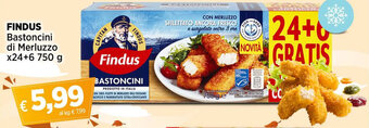 Ipercoop FINDUS Bastoncini di Merluzzo x24+6 750 g offerta