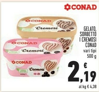 Conad - Sorbetto Al Limone I Cremosi 500 G(ml)