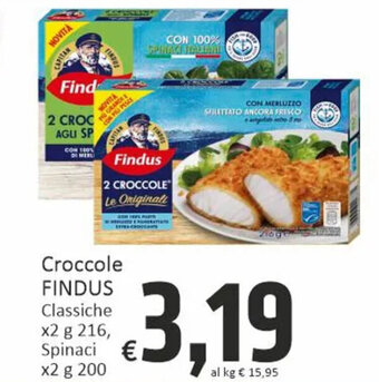 Paghi Poco Croccole FINDUS Classiche x2 g 216, Spinaci x2 g 200 offerta