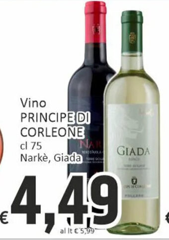 Paghi Poco Vino PRINCIPE DI CORLEONE cl 75 offerta