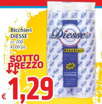 Paghi Poco Bicchieri DIESSE cc 200 x100 pz offerta
