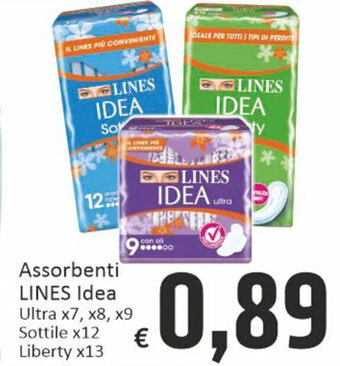 Paghi Poco Assorbenti LINES Idea Ultra x7, x8, x9 Sottile x12 Liberty x13 offerta