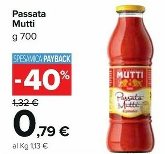 Carrefour Market Mutti Passata Di Pomodoro 700 G(ml) offerta
