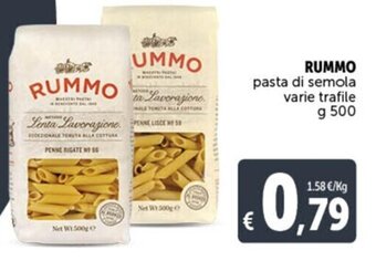 Deco Supermercati RUMMO pasta di semola varie trafile g 500 offerta