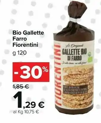 Carrefour Fiorentini bio Gallette Di Farro Da Agricoltura Biologica 120 G(ml) offerta