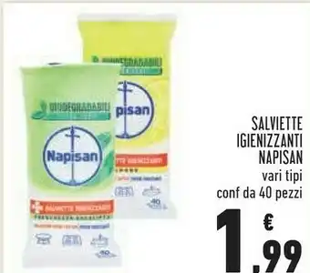 Conad Margherita Napisan Salviette Igienizzante 40 Pezzi offerta